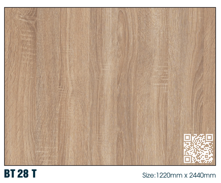 Ván MDF không chống ẩm phủ melamin 1 mặt, màu vân gỗ - VNH1220M389EV