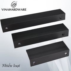 Tay nắm âm tủ nhôm, hàng loại nhẹ, màu đen Vinahardware -HD06D1000