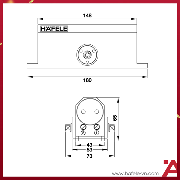 Tay đẩy hơi đóng cửa Hafele