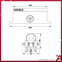 Tay đẩy hơi đóng cửa Hafele