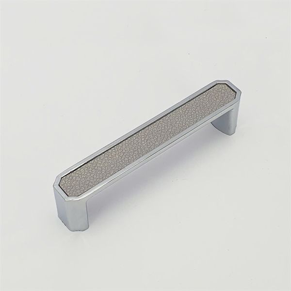 Tay nắm tủ phối da màu bạc ghi - VNH070196PD