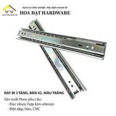 Ray bi 3 tầng, bản 42, màu trắng KP ngăn hộc kéo