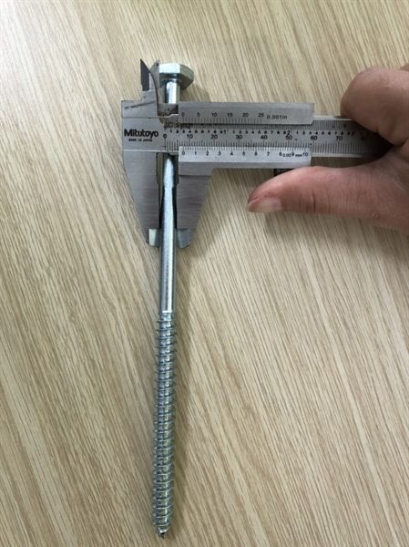 Vít phong M10 đầu lục giác ngoài, màu trắng-ZP1080