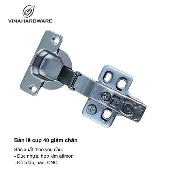 Bản lề cup 40 giảm chấn, đế tháo nhanh VNT - H0048A