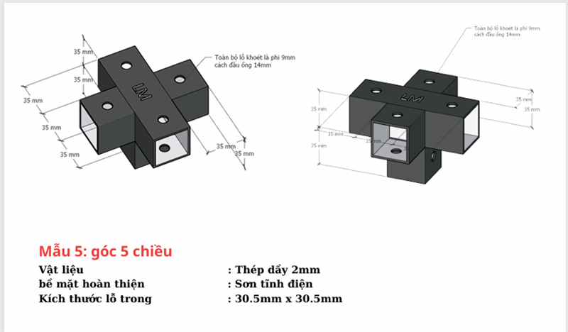 Pat (bas) sắt, sơn đen mờ Vinahardware - VNH69352B
