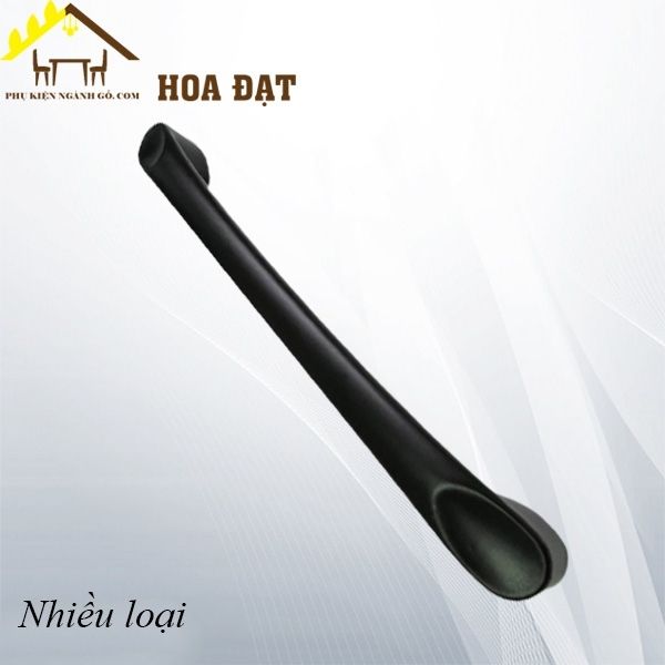 Tay nắm tủ hợp kim 128mm, lõm hai đầu, màu đen - HD023D128