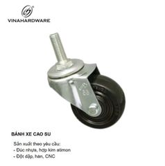 Bánh xe cao su phi 65 không khóa, ty ren M12x35mm Vinahardware - CT6525KK