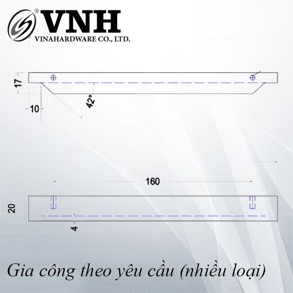 Tay nắm âm sắt, xi màu vàng Vinahardware - VNH20020