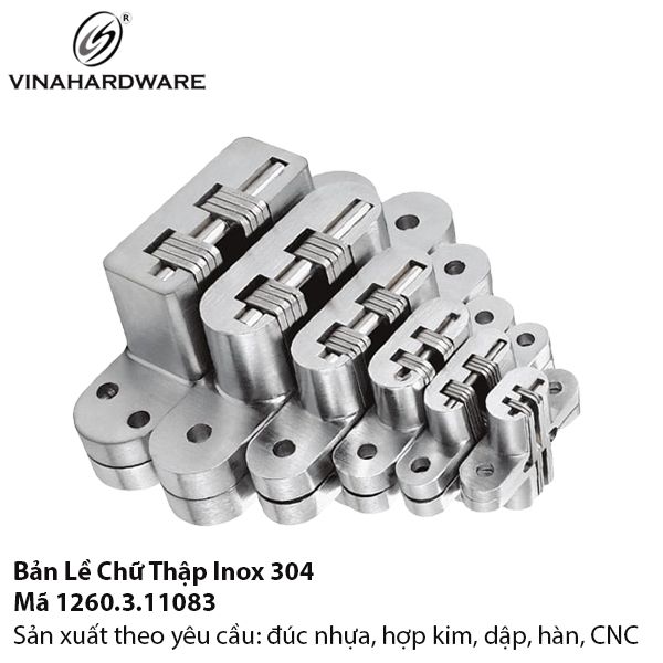 Bản Lề Giấu Chữ Thập Inox 304 Vinahardware – Mã 1260.3.11083