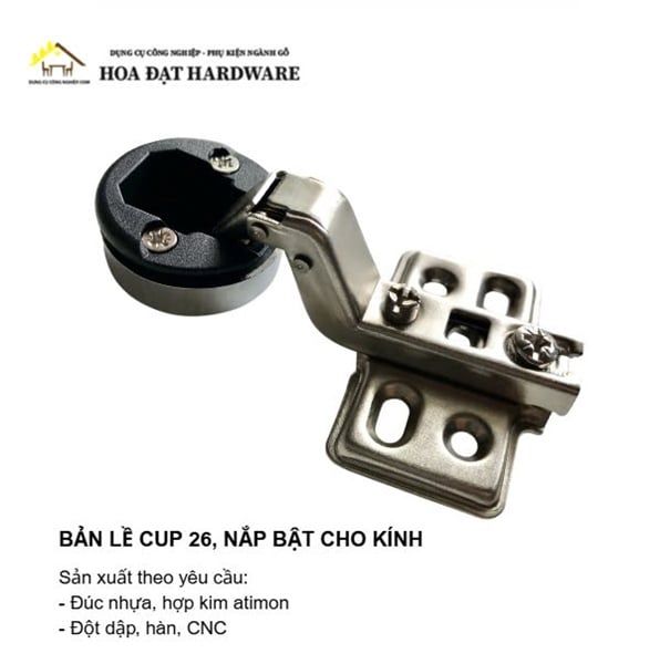 Bản lề nắp bật cửa tủ kính - Mã 1204.4.05012