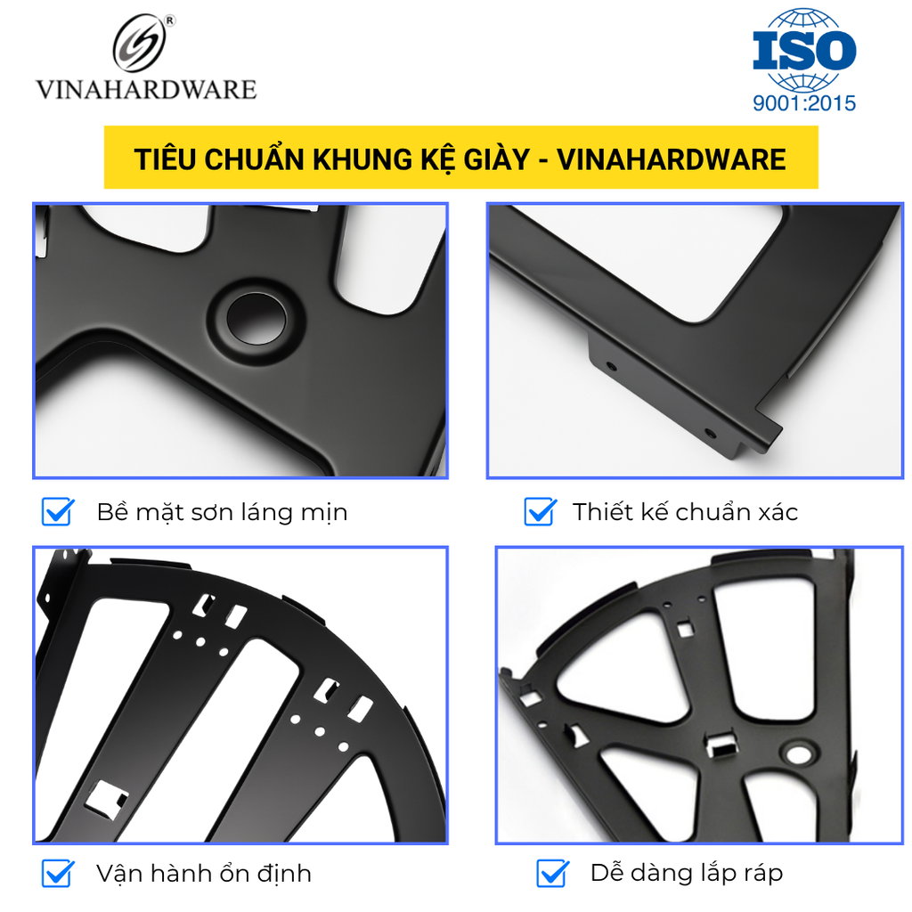 Bản lề tủ giày 2 tầng Vinahardware - Mã 1260.1.09246