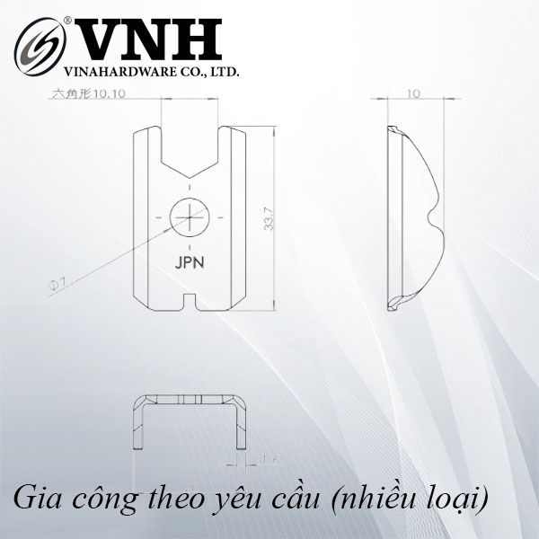 Pat (bas) sắt, xi trắng xanh - VNH342015T