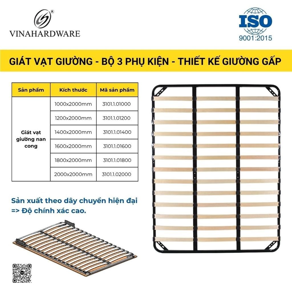 Bộ Phụ Kiện Tay Nâng Giường Âm Tủ 8 Lò Xo Vinahardware 2700.1.44291