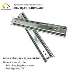 Ray bi 3 tầng, bản 42, màu trắng KP ngăn hộc kéo