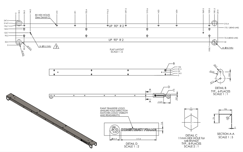 Pat (bas) sắt sơn đen mờ Vinahardware - VNH1500114B