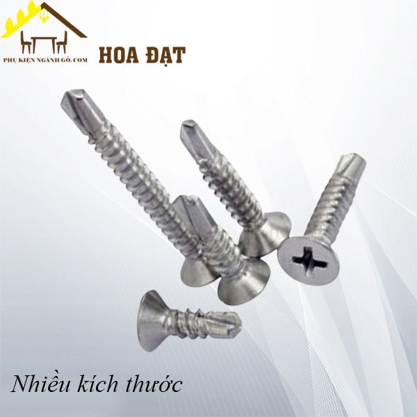 Vít khoan sắt M4 đầu bằng đuôi cá, màu trắng Vinahardware - SC2415Z21