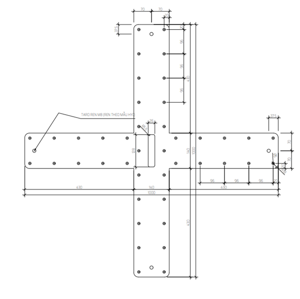 Pat (bas) sắt sơn đen mờ Vinahardware - VNH5444655B