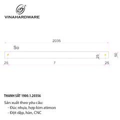 Thanh sắt, sơn đen mờ Vinahardware - VNH203550B