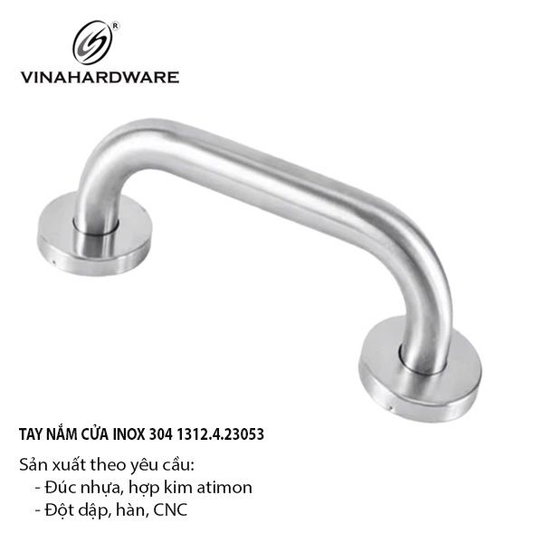 Tay nắm cửa phi 16mm, loại đặc, inox 304 Vinahardware - HD304D300D