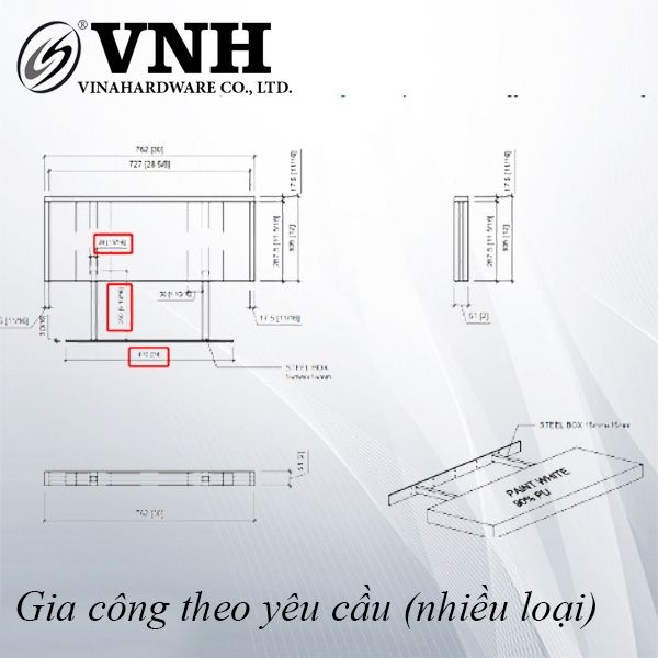 Thanh sắt, sơn trắng tĩnh điện - VNH6101401T