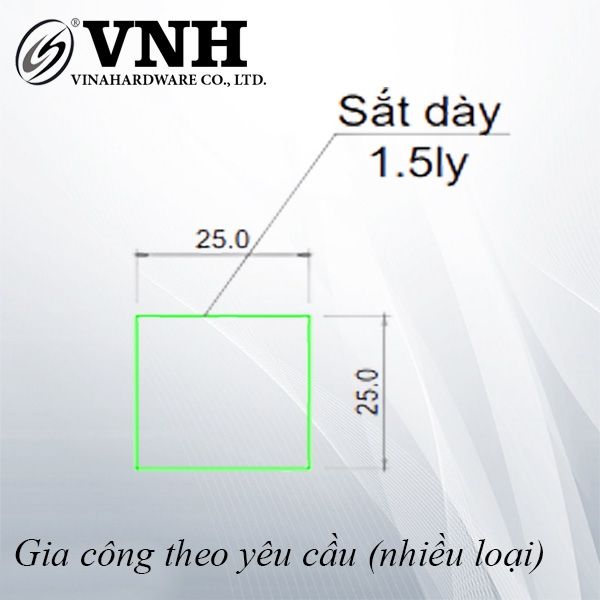 Pat (bas) sắt vuông, hàng phôi - VNH2515P