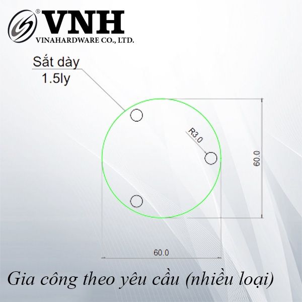 Pat (bas) sắt tròn, hàng phôi - VNH6002P