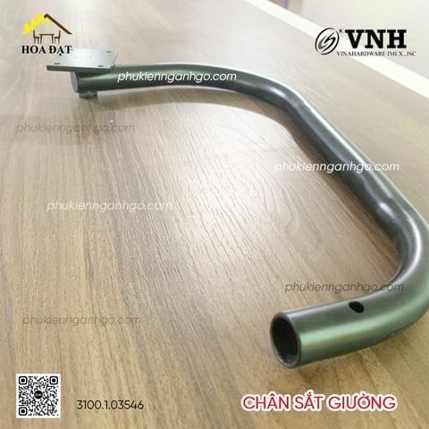 Chân Sắt Giường Loại Cong, Sơn Đen Mờ Vinahardware - Mã 3100.1.03546