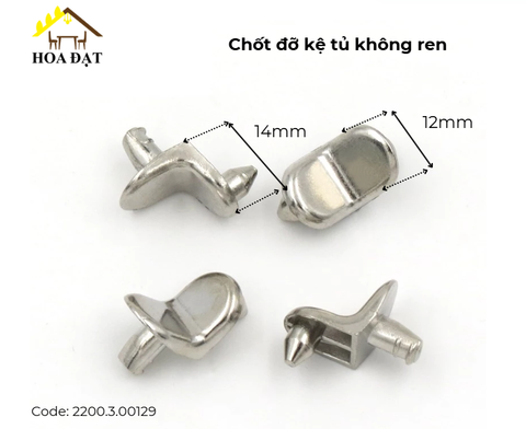 Chốt Đỡ Kệ Tủ Không Ren Vinahardware - Mã 2200.3.00124