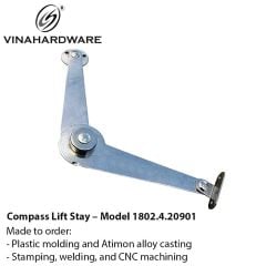 Tay Nâng Cánh Tủ Kiểu Compass Inox – Cánh 115 mm, Mã 1802.4.20901