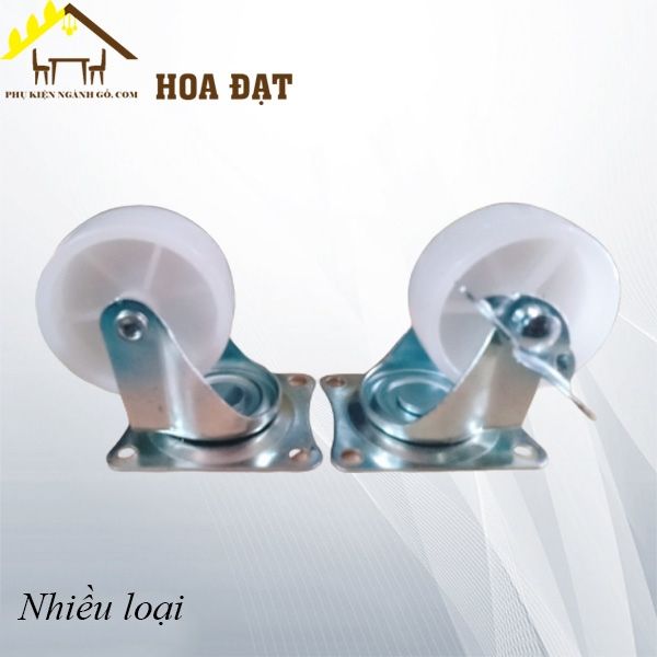 Bánh xe nhựa, có khóa, màu trắng Vinahardware - CT80CK