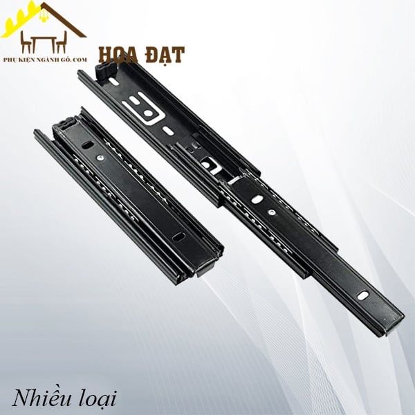 Ray bi 3 tầng, bản 35, màu đen KP ngăn hộc kéo