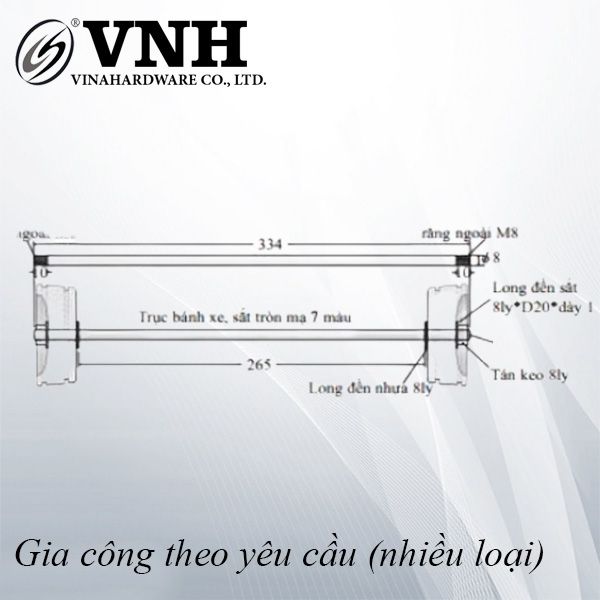 Trục hai đầu răng, xi bảy màu - VNH0334Y