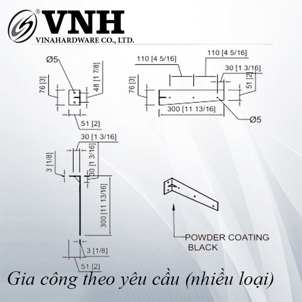 Pat (bas) sắt, sơn đen mờ - VNH30076
