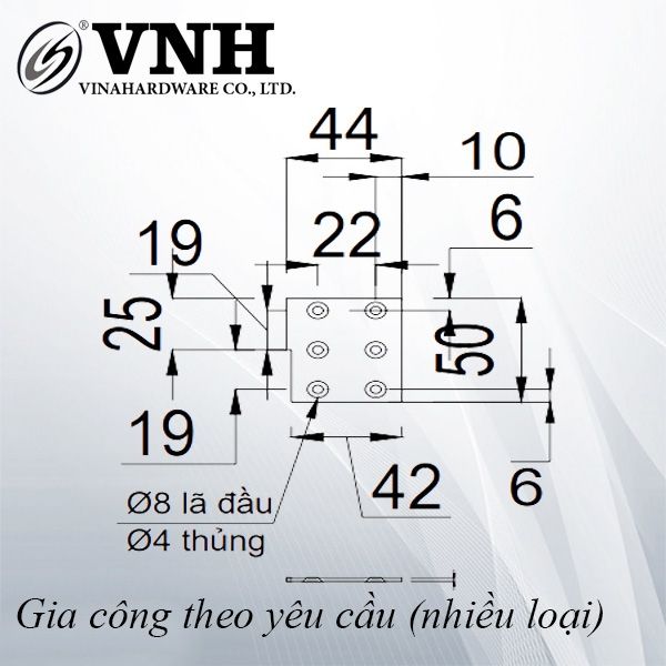 Pat (bas) sắt - 50x42x2mm - VNH50422R