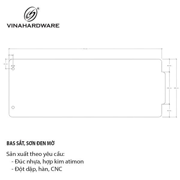 Pat (bas) sắt, sơn đen mờ Vinahardware - VNH4751803B