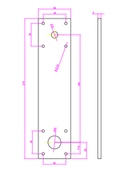 Pat sắt hình chữ nhật 215x50x5mm dùng cho bộ nâng giường (VN001318) - VNH215505
