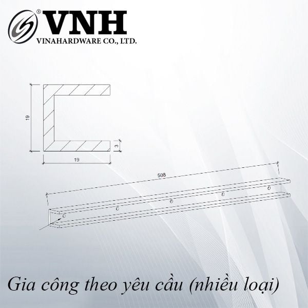 Thanh sắt chữ U, sơn đen tĩnh điện - VNH5801903B