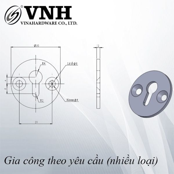 Pat (bas) sắt móc treo hình tròn - P8306