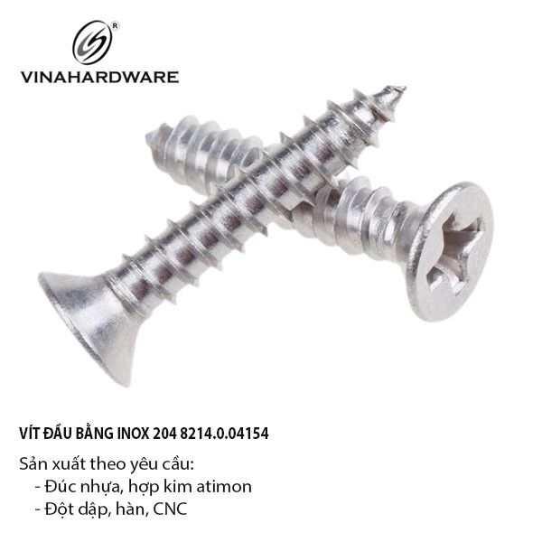 Vít đầu bằng inox 204 - M4 Vinahardware -ZS420IN4