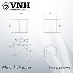 Pat (bas) sắt L cong, sơn đen mờ - VNH40403B -HDBF720