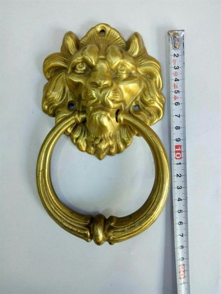 Tay nắm cổng mặt sư tử, đồng thau Vinahardware-HD0304