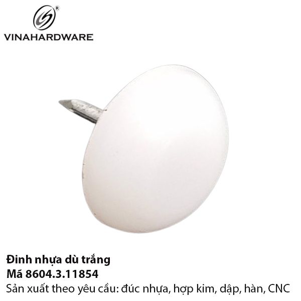 Đinh Nhựa Trắng Ø18 × 5 mm - Mã 8604.3.11854