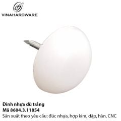 Đinh Nhựa Trắng Ø18 × 5 mm - Mã 8604.3.11854