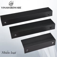 Tay nắm âm tủ nhôm, hàng loại nhẹ, màu đen Vinahardware -HD06D1000