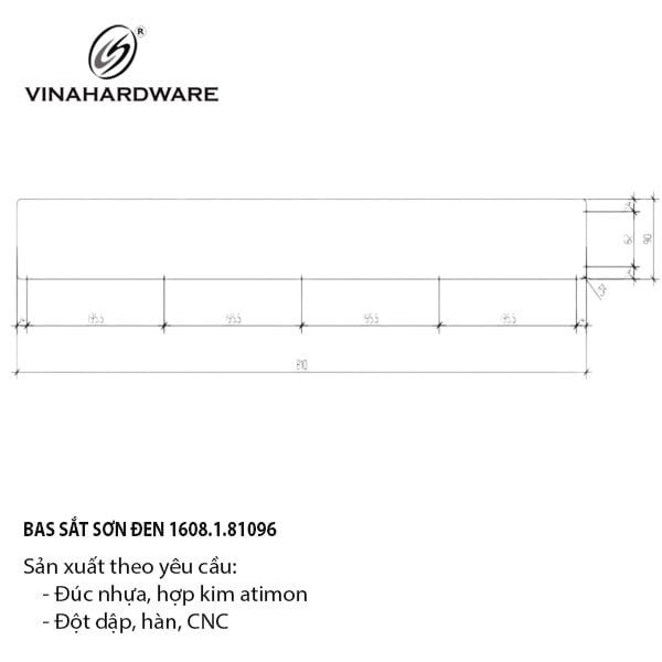 Pat (bas) sắt sơn đen mờ Vinahardware - VNH5444655B
