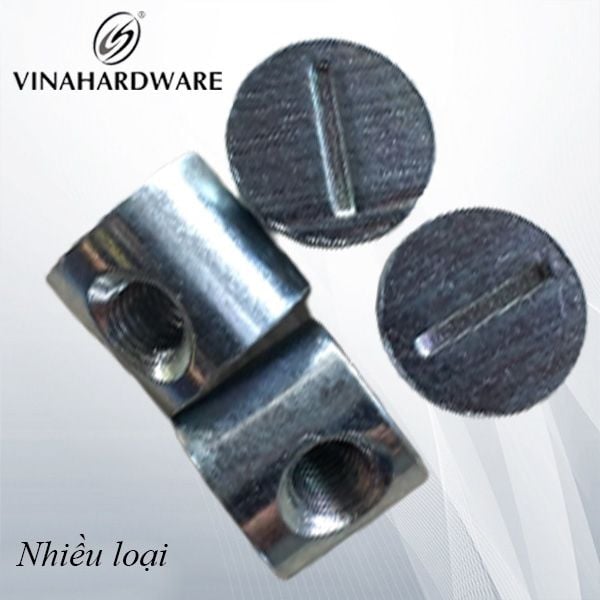 Tán ngang lỗ lệch M6, đường kính 15mm,xi trắng test muối 72h Vinahardware- HDSB304-CRS613D15S