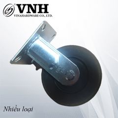 Bánh xe cao su, đế cố định, màu đen Vinahardware - CT125CD