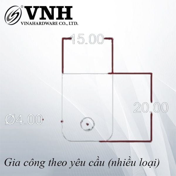 Pat (bas) sắt một lỗ, hàng phôi - VNH152002P