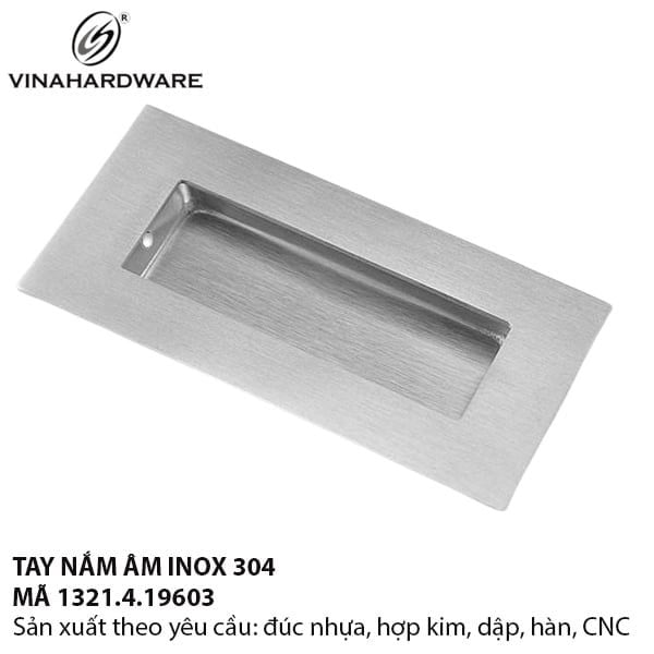 Tay nắm âm tủ 96mm Inox 304 Vinahardware