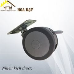 Bánh xe tủ nhựa đế vuông có khóa, màu xám viền đen Vinahardware - CT19CK75